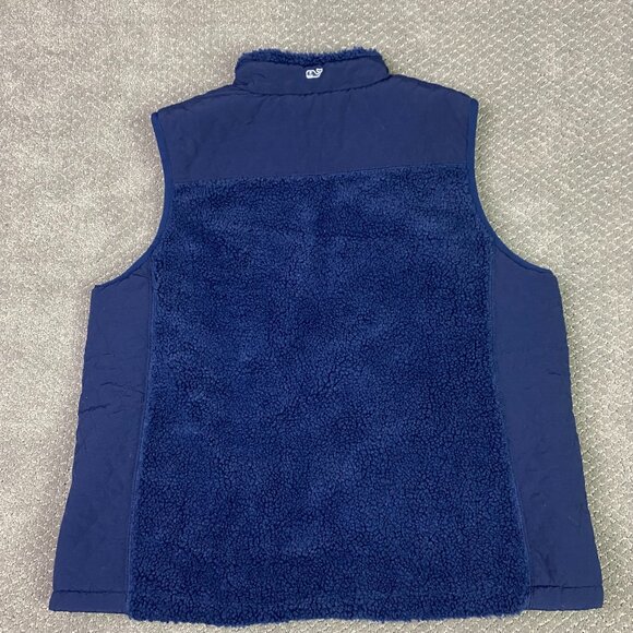Vineyard Vines Reversible Fleece Plaid Vest Women's XL Blue Green Scotch Check - Picture 7 of 15